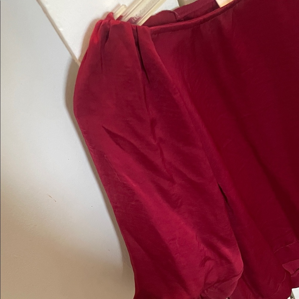Umgee Deep Red Women's Blouse - Picture 5 of 8